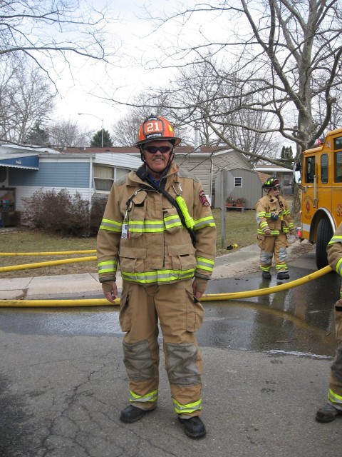 Safety Officer Gerry Davis at a West Grove fire.